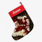 Eenvoudige Schattigee Baby's Eerste Kerstmis 1 Fot Grote Kerstsok (Achterkant (Hangend))