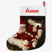 Eenvoudige Schattigee Baby's Eerste Kerstmis 1 Fot Grote Kerstsok (Achterkant)