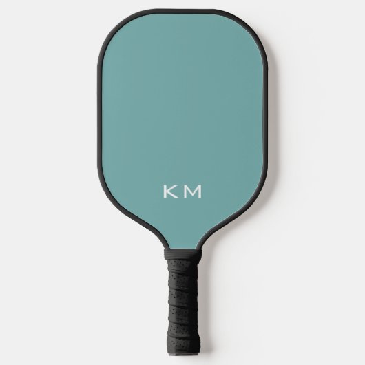 Eenvoudige Schattigee Blauwe Monogram Initialen Pickleball Paddle (Voorkant)