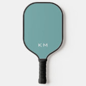 Eenvoudige Schattigee Blauwe Monogram Initialen Pickleball Paddle (Achterkant)