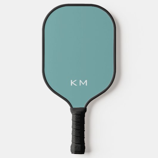 Eenvoudige Schattigee Blauwe Monogram Initialen Pickleball Paddle (Achterkant)