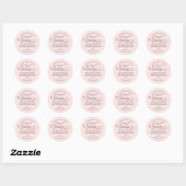 Eenvoudige Schattigee Blush Roze Zwarte Harten Han Ronde Sticker (Vel)