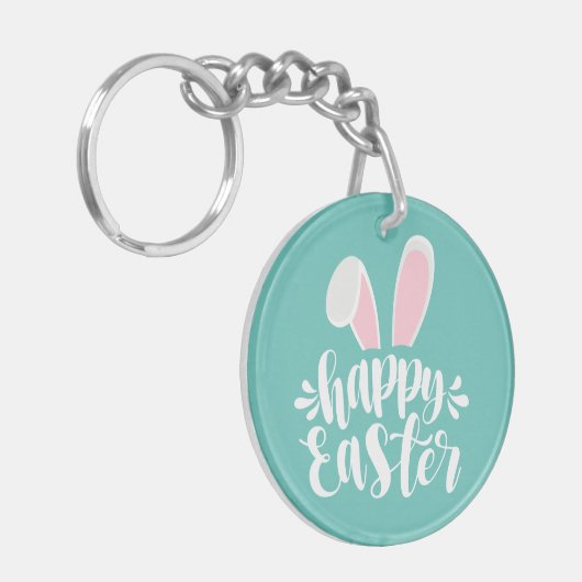 Eenvoudige Schattigee Bunny Ears Happy Easter | Bu Sleutelhanger (Voorkant Links)