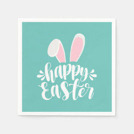 Eenvoudige Schattigee Bunny Ears Happy Easter | Pa Servet