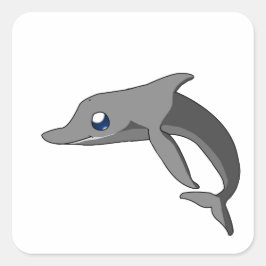 Eenvoudige Schattigee Cartoon Dolfijn Kawaii Vierkante Sticker