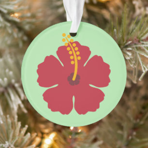 Eenvoudige Schattigee Cartoon Rode Hibiscusbloem Ornament