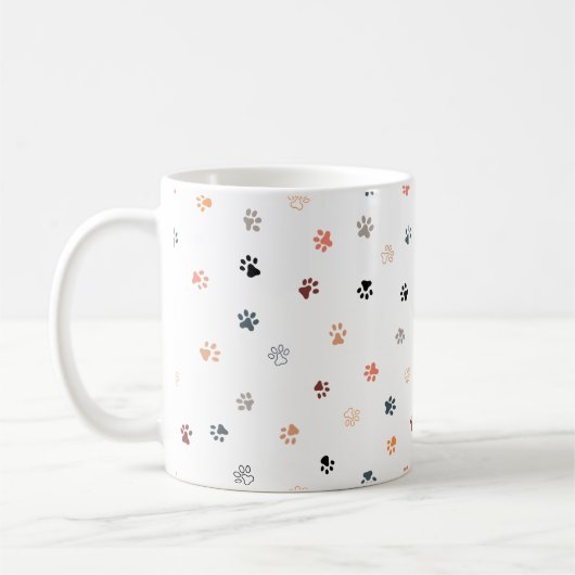 Eenvoudige Schattigee Cat Paws Print Patroon Multi Koffiemok (Links)