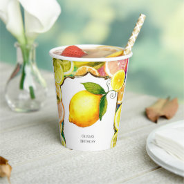 Eenvoudige Schattigee citroen Verjaardag Papieren Bekers