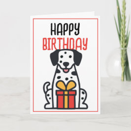 Eenvoudige Schattigee Dalmatische Hond met Gift Bo Kaart