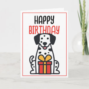 Eenvoudige Schattigee Dalmatische Hond met Gift Bo Kaart
