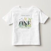 Eenvoudige Schattigee Dinosaurus 1e Verjaardags Jo Kinder Shirts (Voorkant)