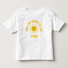 Eenvoudige Schattigee eerste reis rond de zon 1e v Kinder Shirts