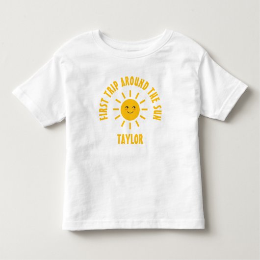 Eenvoudige Schattigee eerste reis rond de zon 1e v Kinder Shirts (Voorkant)