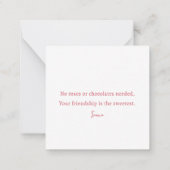 Eenvoudige Schattigee Girly Happy Valentijnsdag Notitiekaartje (Achterkant)