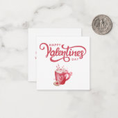 Eenvoudige Schattigee Girly Happy Valentijnsdag Notitiekaartje (Voorkant / Achterkant in situ)