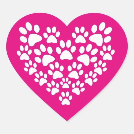 Eenvoudige Schattigee hart poot print Sticker (Voorkant)