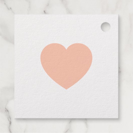 Eenvoudige Schattigee Hart Wedding Favoriete Label (Achterkant)