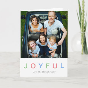 Eenvoudige Schattigee Joyful Family Photo Modern C Feestdagen Kaart