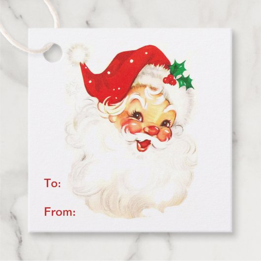 Eenvoudige Schattigee Kerstman Kerstmis Bedankjes Labels (Voorkant)