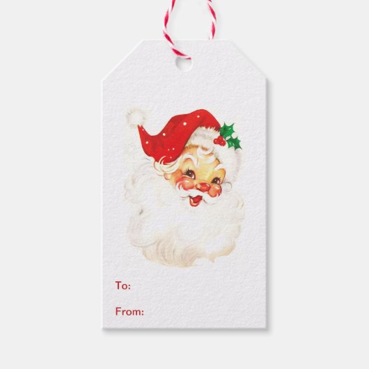 Eenvoudige Schattigee  Kerstman Kerstmis Cadeaulabel (Voorkant)