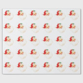 Eenvoudige Schattigee  Kerstman Kerstmis Cadeaupapier (Vlak)