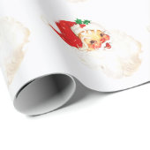 Eenvoudige Schattigee  Kerstman Kerstmis Cadeaupapier (Rol Hoek)