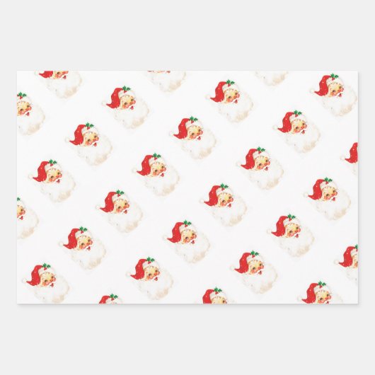 Eenvoudige Schattigee  Kerstman Kerstmis Inpakpapier Vel (Voorkant 2)