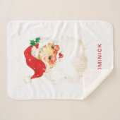Eenvoudige Schattigee  Kerstman Kerstmis Sherpa Deken (Voorkant (horizontaal))