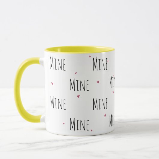 Eenvoudige Schattigee kleine hartjes + "Mine" teks Mok (Links)