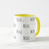 Eenvoudige Schattigee kleine hartjes + "Mine" teks Mok (Voorkant rechts)