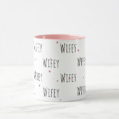 Eenvoudige Schattigee kleine hartjes + "Wifey" tek Mok (Midden)