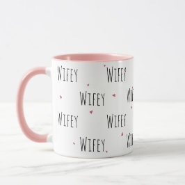 Eenvoudige Schattigee kleine hartjes + "Wifey" tek Mok