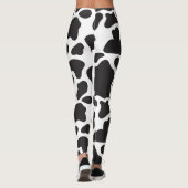 Eenvoudige Schattigee Koe Print zwart-wit Leggings (Achterkant)