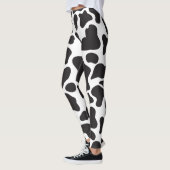 Eenvoudige Schattigee Koe Print zwart-wit Leggings (Links)