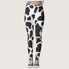 Eenvoudige Schattigee Koe Print zwart-wit Leggings