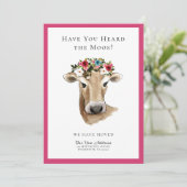 Eenvoudige Schattigee Koe We hebben een nieuw adre Aankondiging (Staand voorkant)