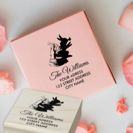 Eenvoudige Schattigee konijn naam adres Butterfly Rubberstempel