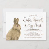Eenvoudige Schattigee konijn paasbrunch eierjacht Kaart (Voorkant)
