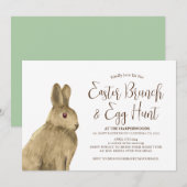 Eenvoudige Schattigee konijn paasbrunch eierjacht Kaart (Voorkant / Achterkant)