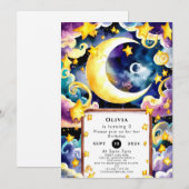 Eenvoudige Schattigee Maan Verjaardag Kaart (Voorkant / Achterkant)