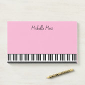 Eenvoudige Schattigee Musical Piano Keyboard Roze Post-it® Notes (Op bureau)