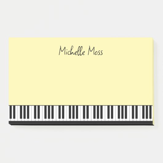 Eenvoudige Schattigee Musical Piano Toetsenbord Bo Post-it® Notes (Voorkant)