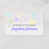 Eenvoudige Schattigee Pastel Flower Babysitter Kaa Visitekaartje (Voorkant)