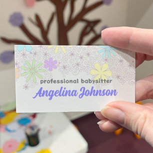 Eenvoudige Schattigee Pastel Flower Babysitter Kaa Visitekaartje