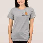 Eenvoudige Schattigee Pompoen Leraar Naam Pocket P Tri-Blend Shirt (Voorkant)