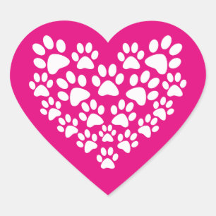 Eenvoudige Schattigee poot print hart Sticker