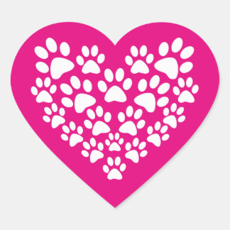 Eenvoudige Schattigee poot print hart Sticker