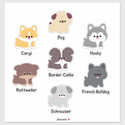 Eenvoudige Schattigee puppy Sticker (Vel)