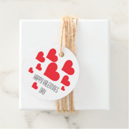 Eenvoudige Schattigee Rode Harten op Witte Valenti Bedankjes Labels