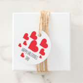 Eenvoudige Schattigee Rode Harten op Witte Valenti Bedankjes Labels (In situ)